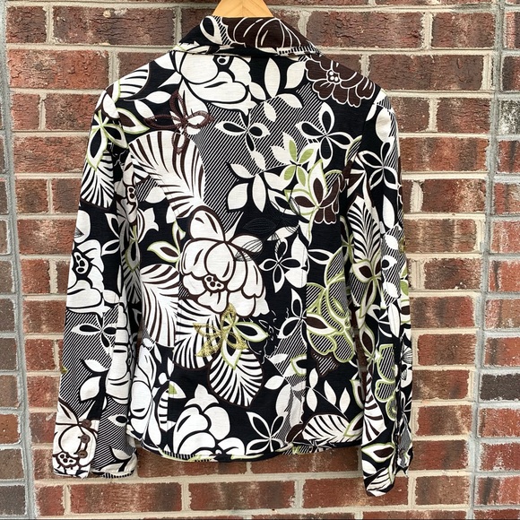 Silk Land Floral Embroidered Silk Blazer Womens M - Picture 8 of 9